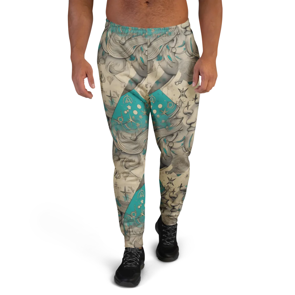 Turquoise Starlet on Men's Joggers — Front