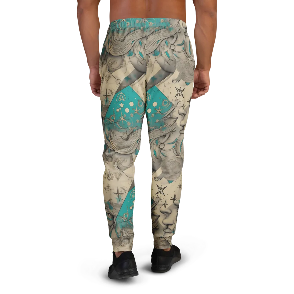Turquoise Starlet on Men's Joggers — Back