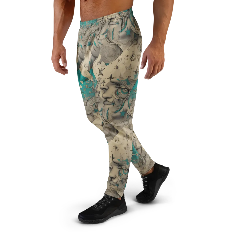 Turquoise Starlet on Men's Joggers — Left
