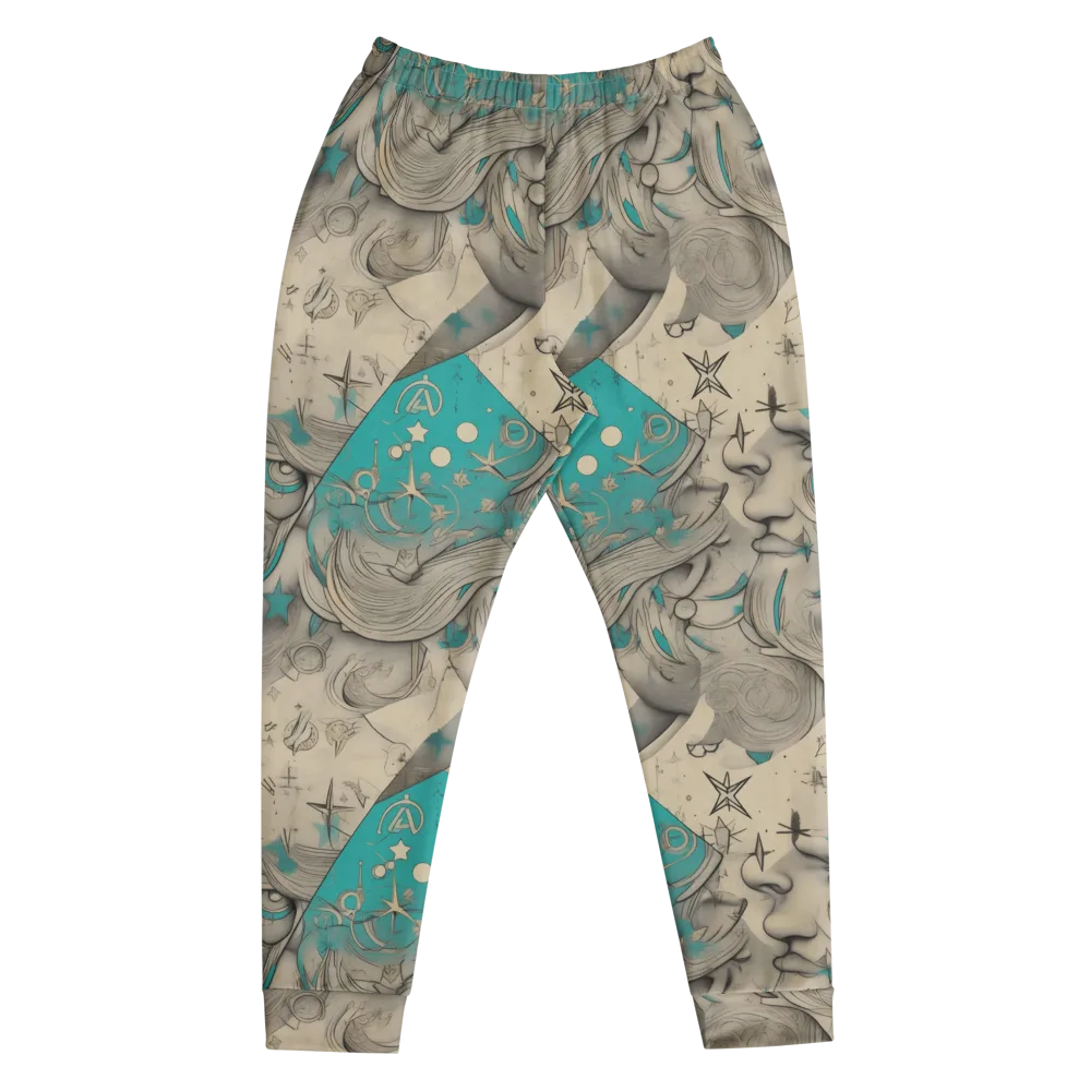 Turquoise Starlet on Men's Joggers — Front