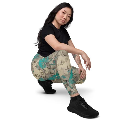 Turquoise Starlet on a Leggings with Pockets