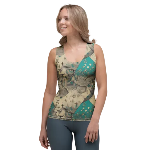 Turquoise Starlet on a Women's Tank Top