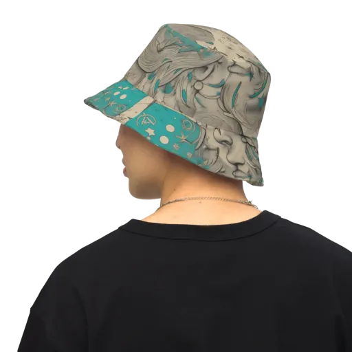 Turquoise Starlet on a Reversible Bucket Hat