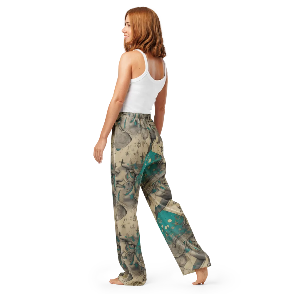 Turquoise Starlet on Women's Pajama Pants — Back