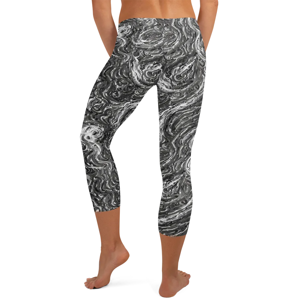 Nebulous Night on Capri Leggings — Back