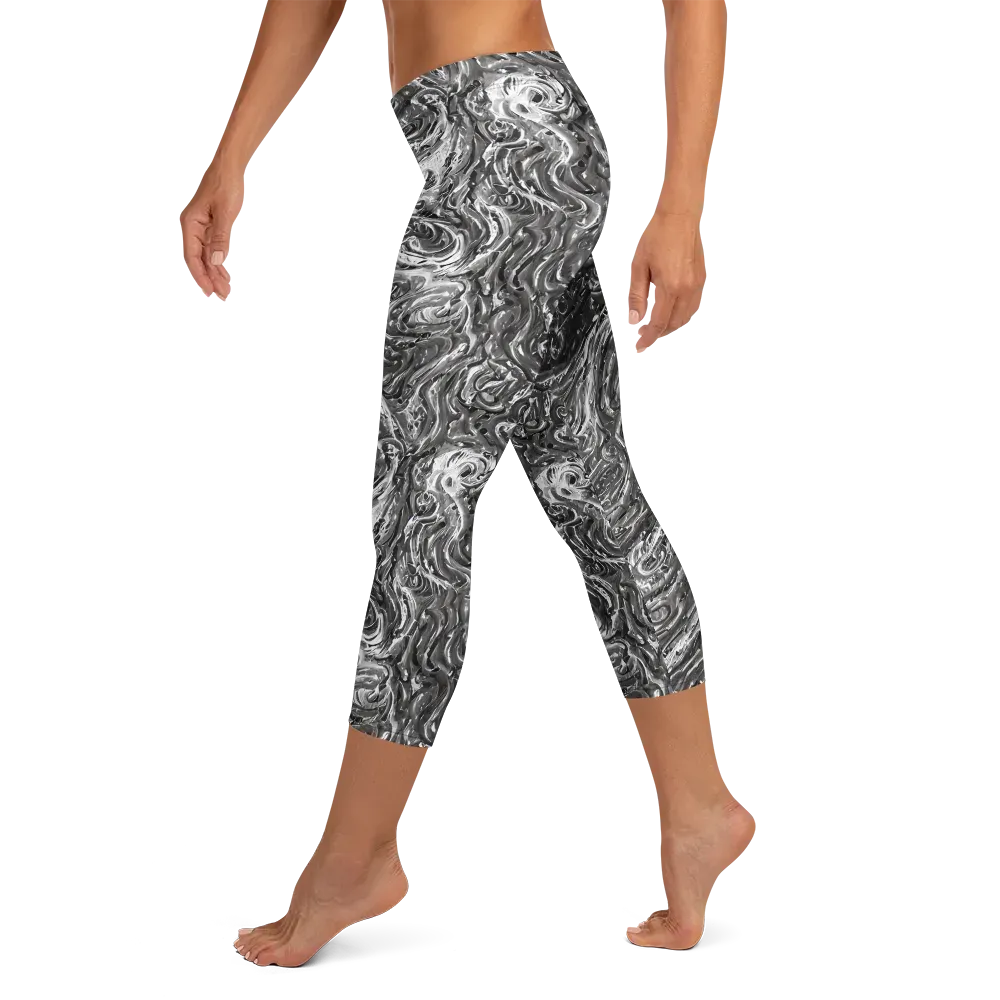 Nebulous Night on Capri Leggings — Left