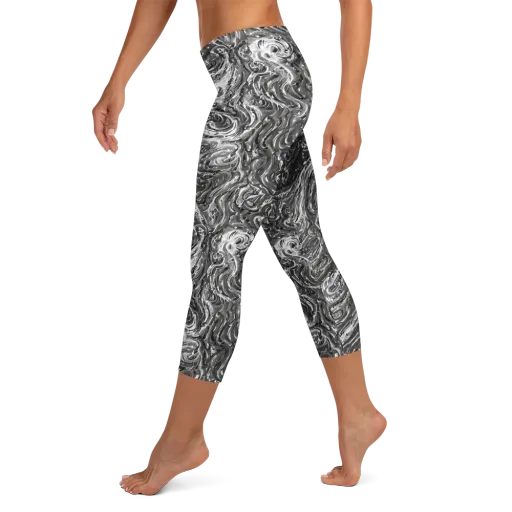 Nebulous Night on a Capri Leggings