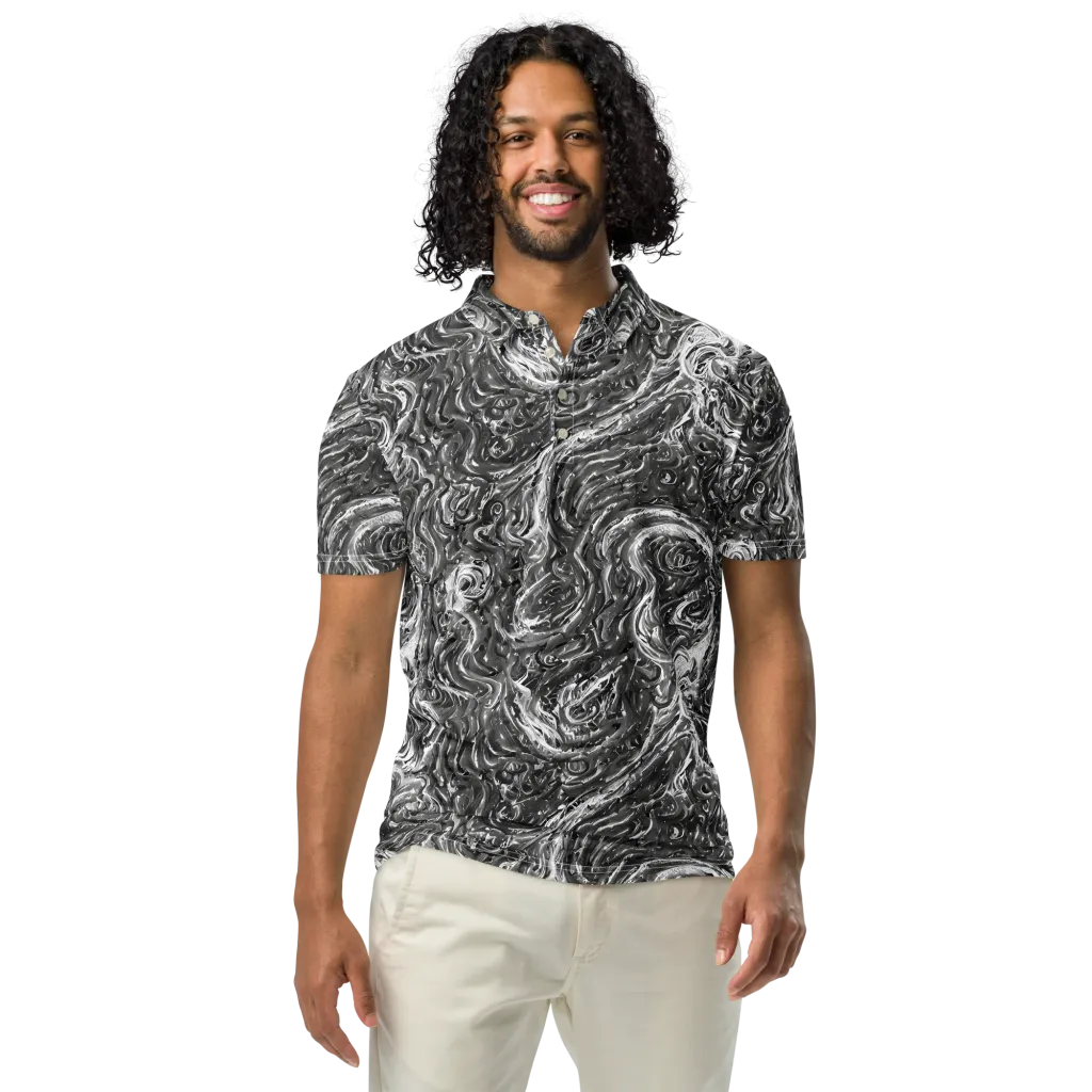 Nebulous Night on Men's Slim Fit Polo Shirt — Front