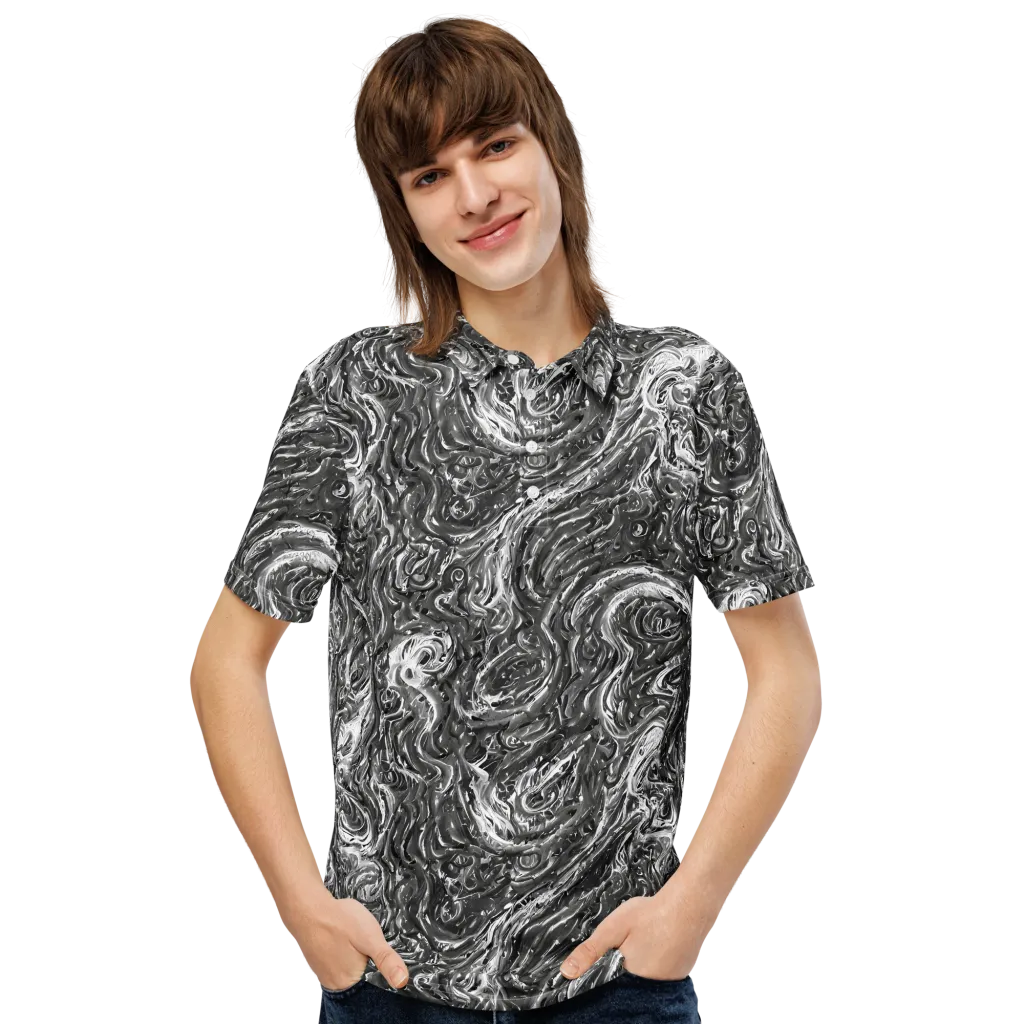 Nebulous Night on Men's Slim Fit Polo Shirt — Front