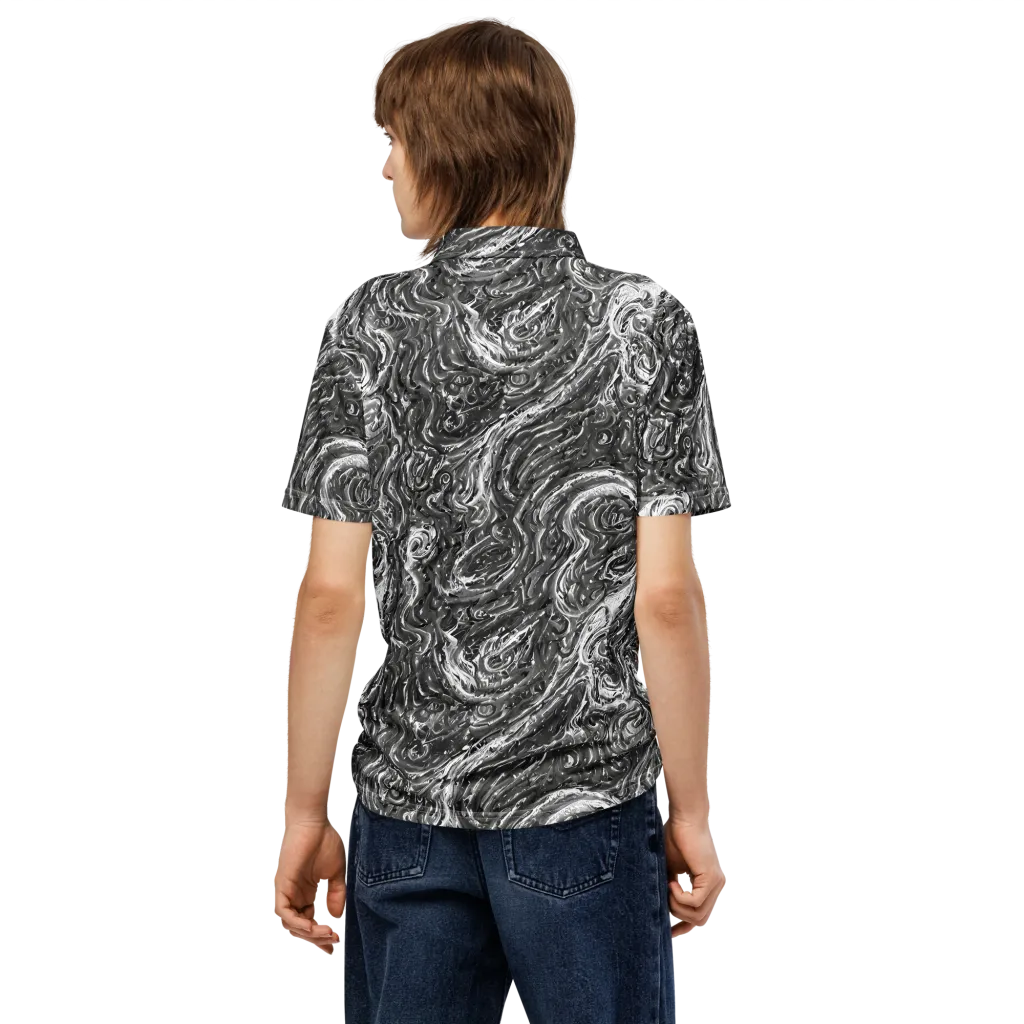 Nebulous Night on Men's Slim Fit Polo Shirt — Back