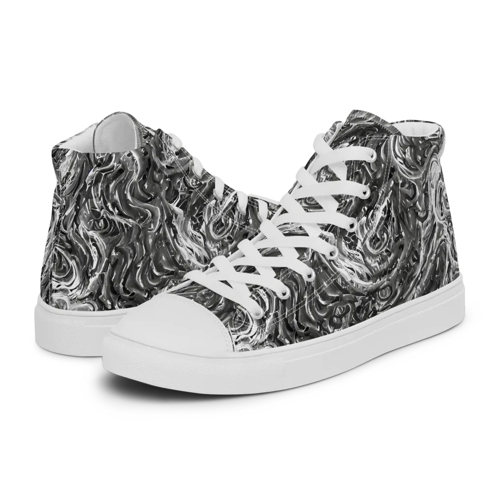 Nebulous Night on Men's High Top Canvas Shoes — Left