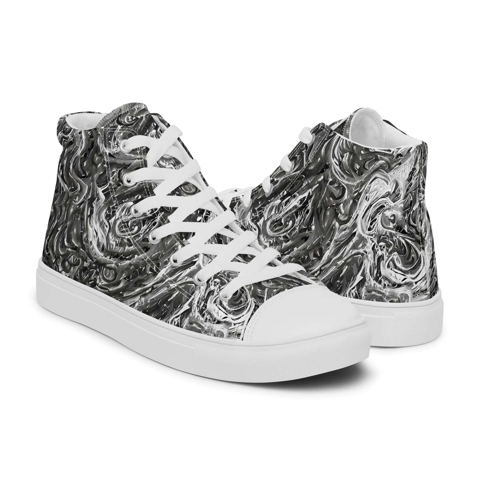 Nebulous Night on Men's High Top Canvas Shoes — Right