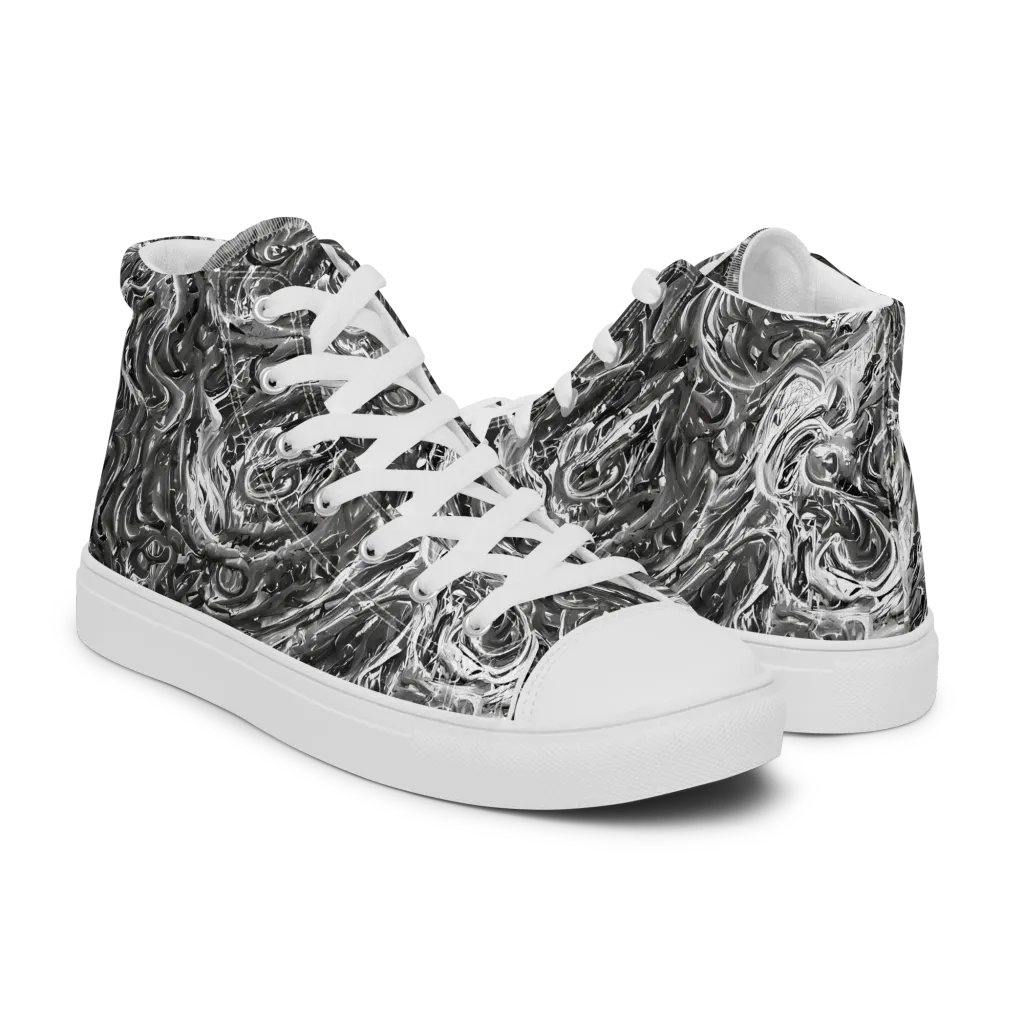 Nebulous Night on Men's High Top Canvas Shoes — Right