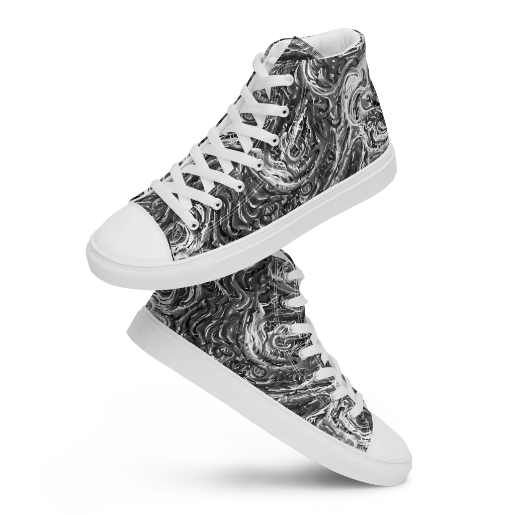 Nebulous Night on Men's High Top Canvas Shoes — Front