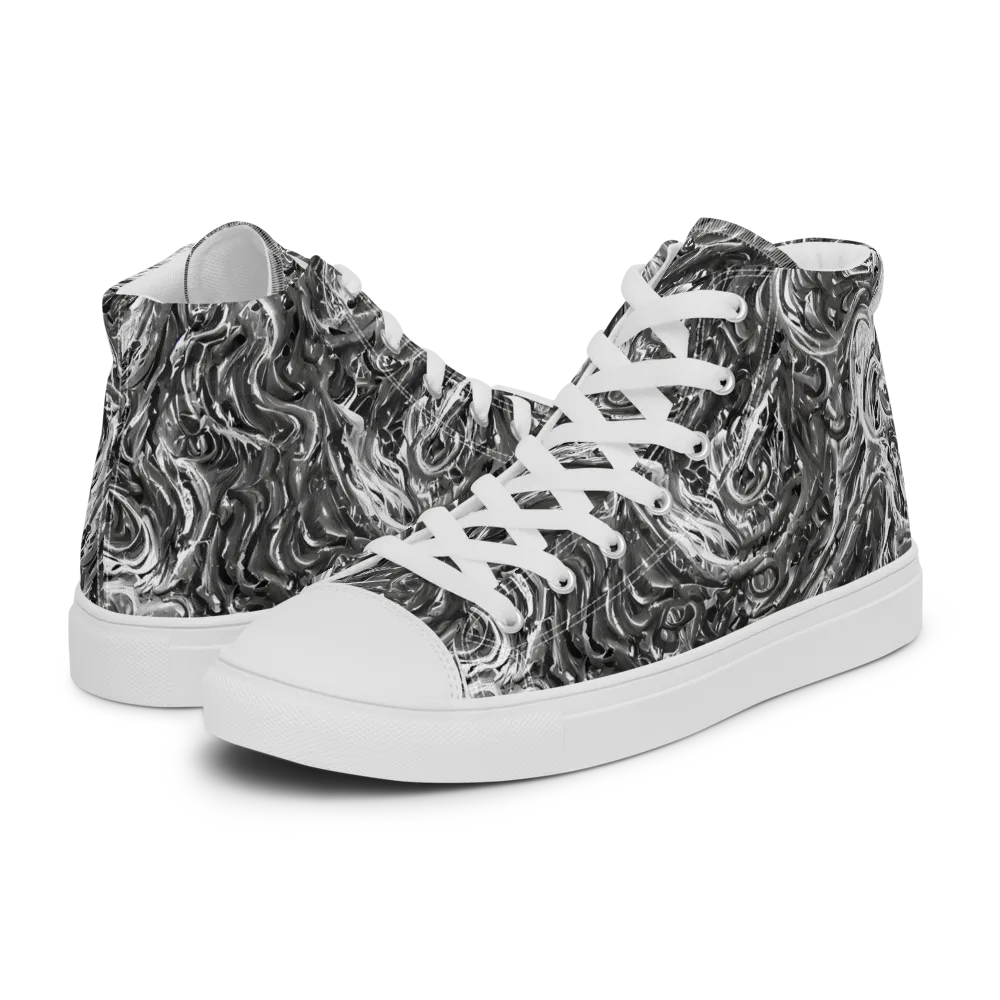 Nebulous Night on Women's High Top Canvas Shoes — Left