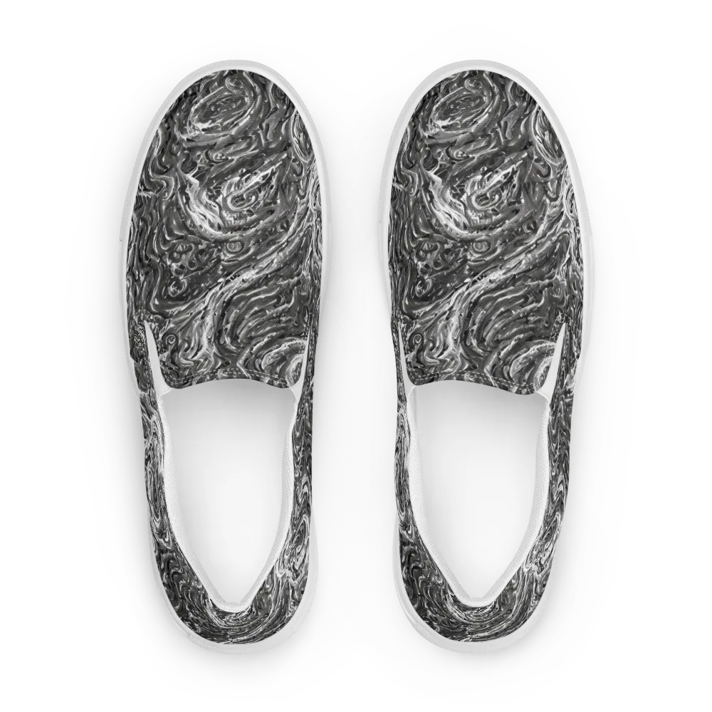 Nebulous Night on Men's Slip-On Canvas Shoes — Front