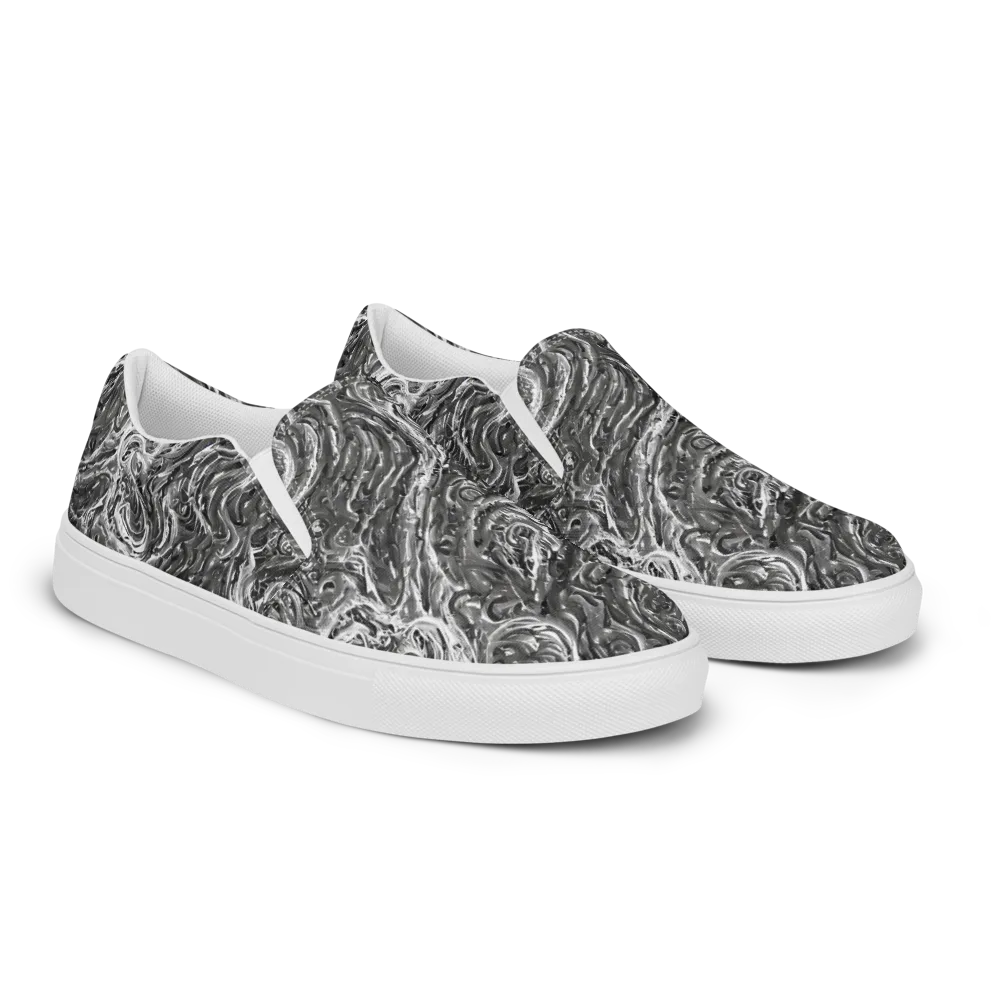 Nebulous Night on Men's Slip-On Canvas Shoes — Right Front
