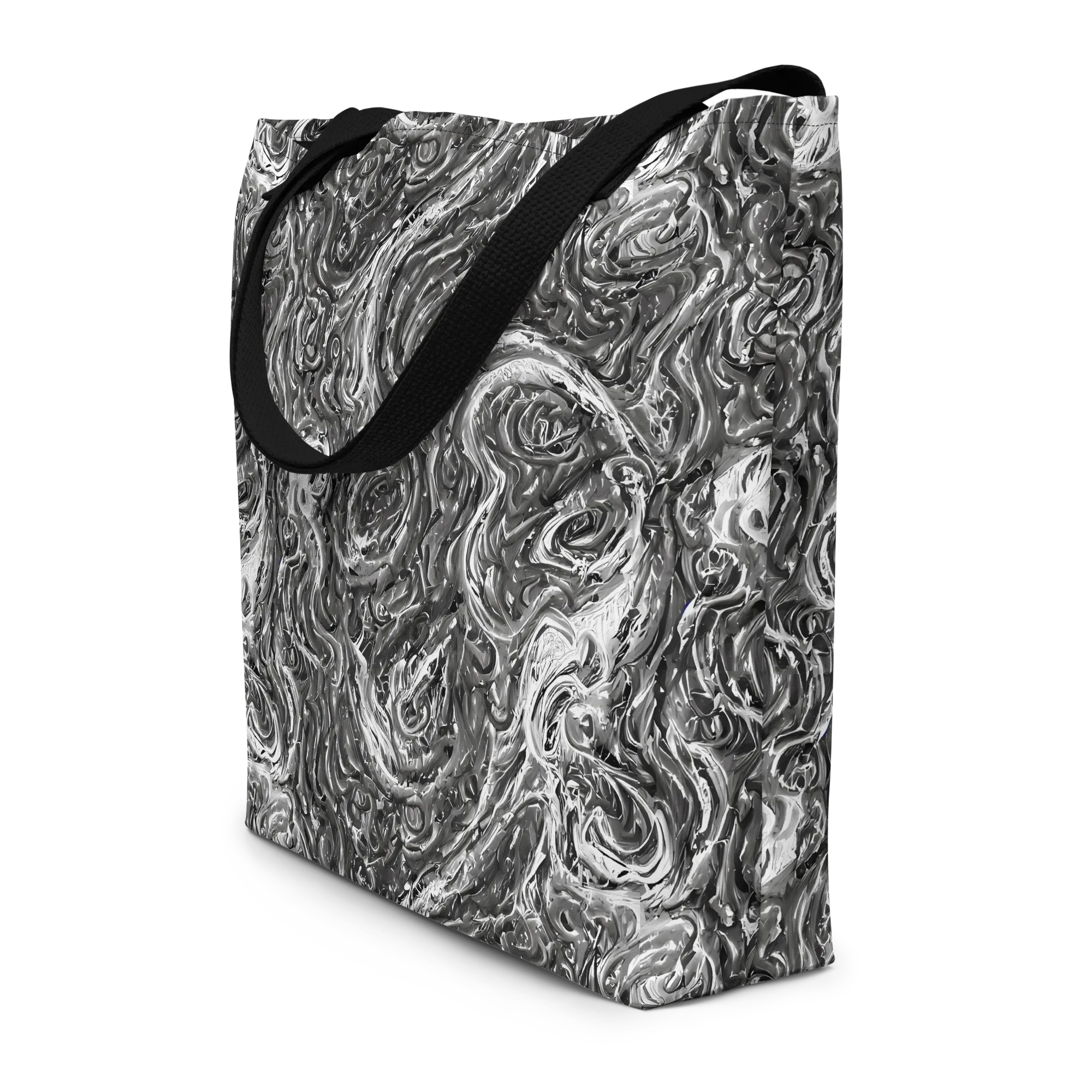 Nebulous Night on Large Tote Bag W/ Pocket — Front
