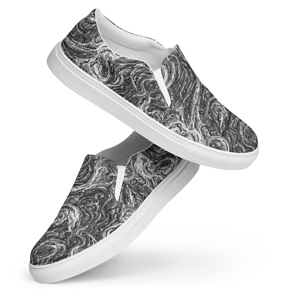 Nebulous Night on Women's Slip-On Canvas Shoes — Front