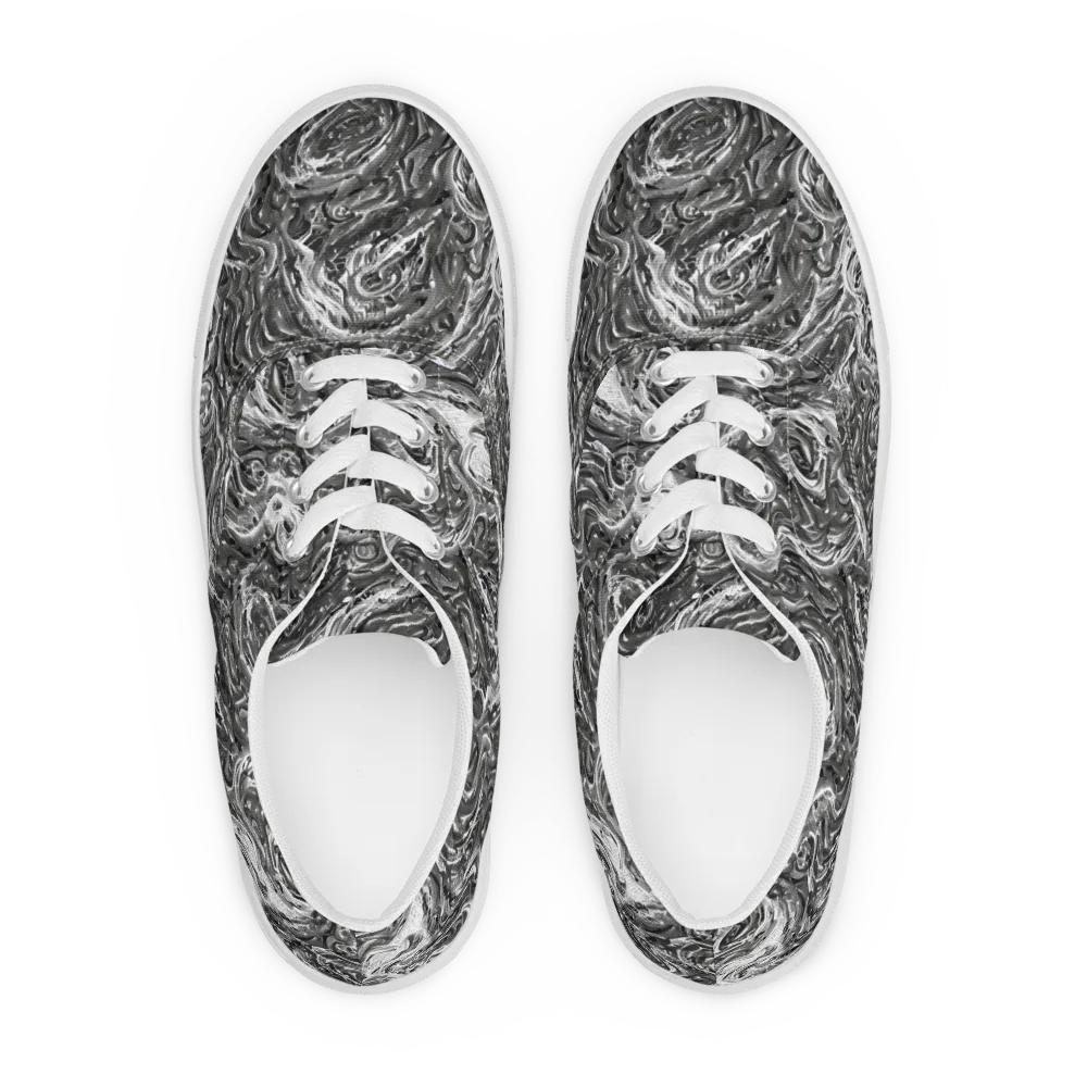 Nebulous Night on Men's Lace-Up Canvas Shoes — Front