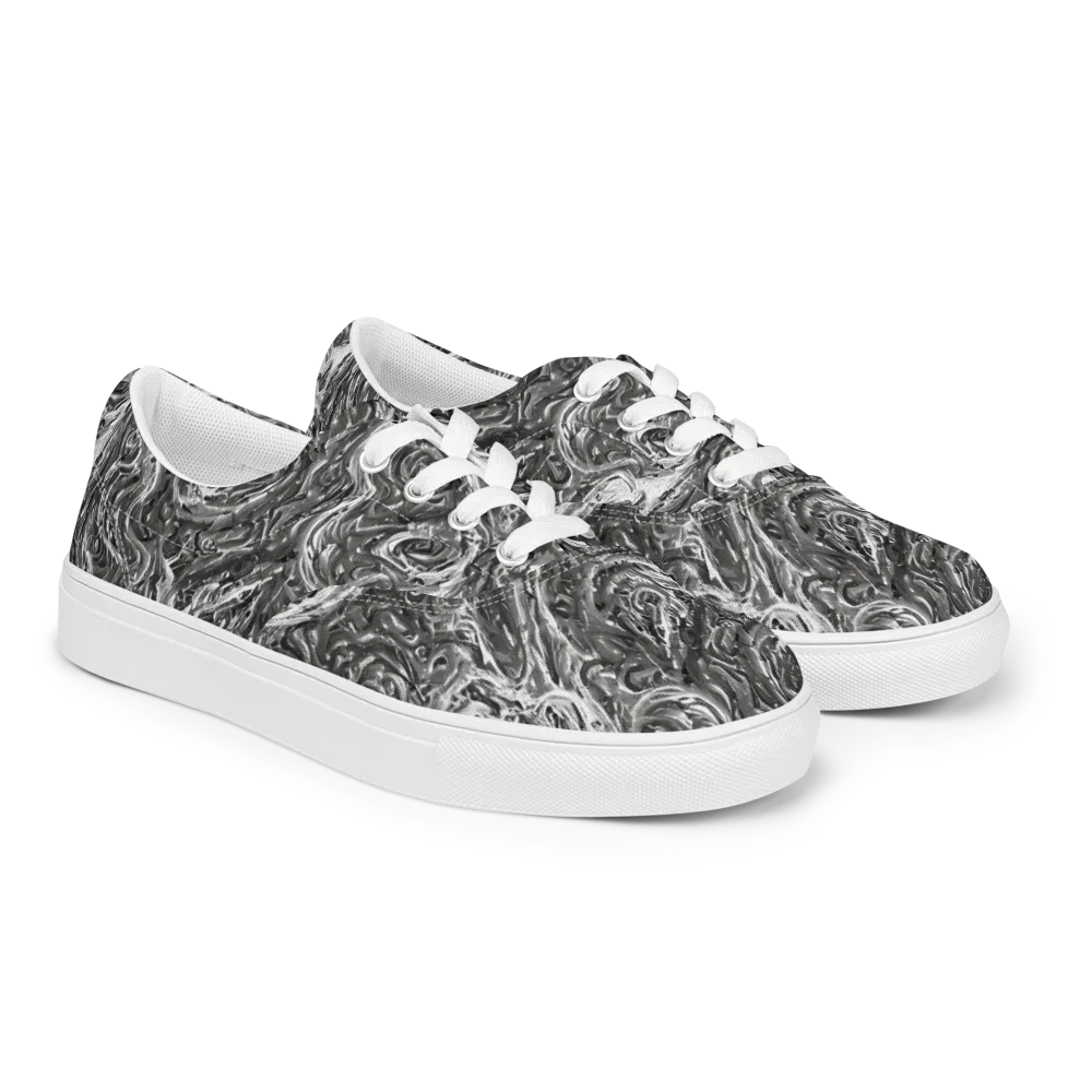 Nebulous Night on Men's Lace-Up Canvas Shoes — Right Front