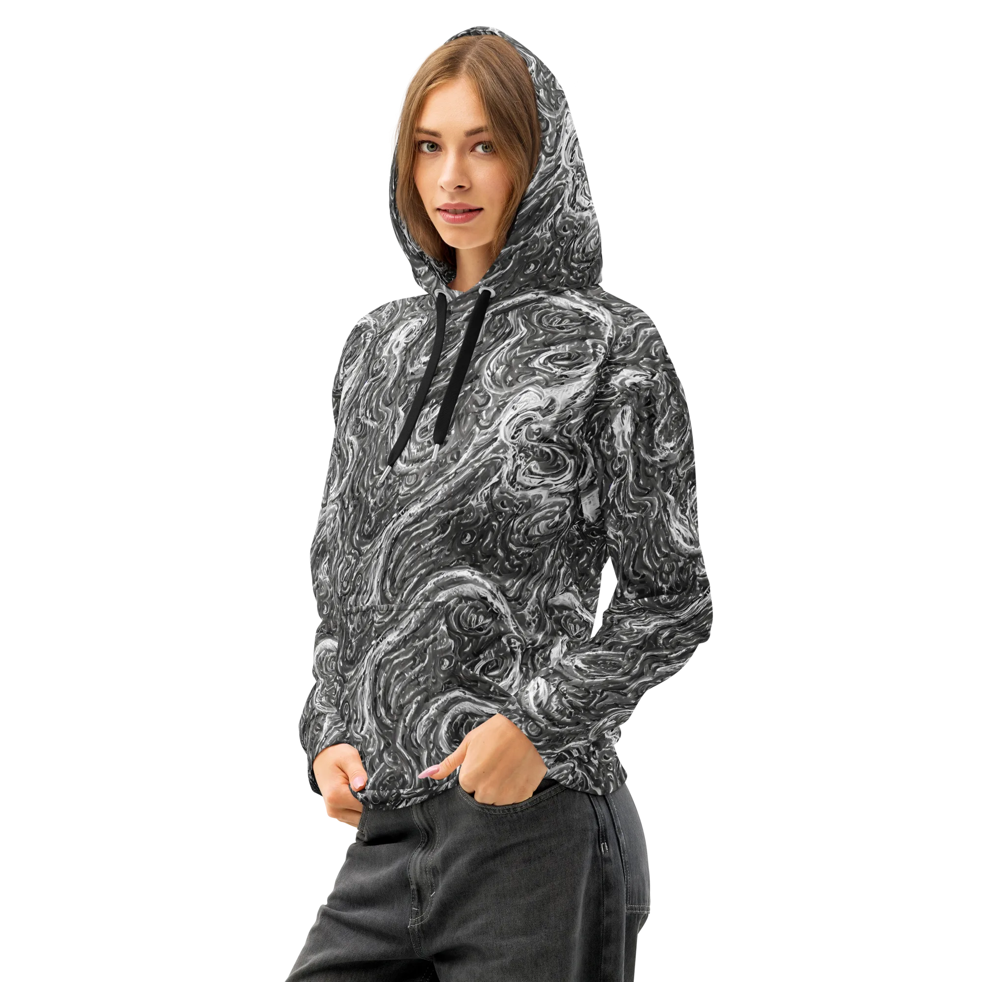 Nebulous Night on Cotton Hoodie — Left Front
