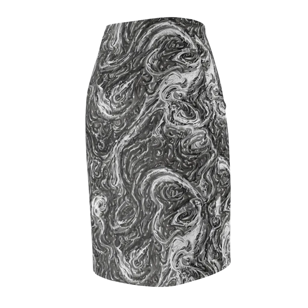 Nebulous Night on Pencil Skirt — Back Side
