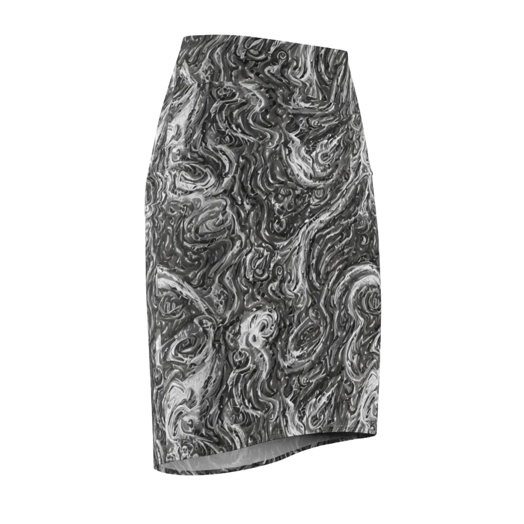 Nebulous Night on Pencil Skirt — Front Side