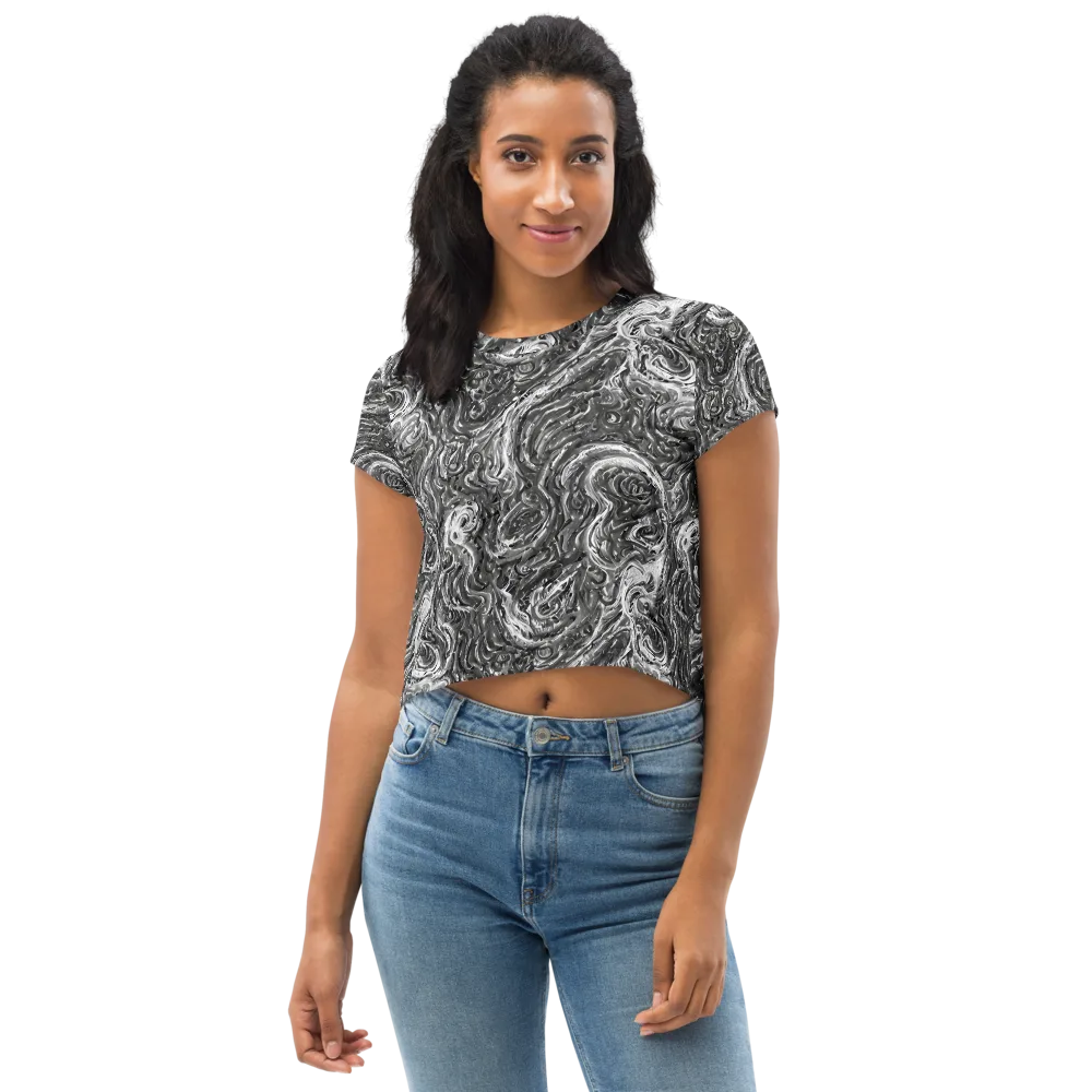 Nebulous Night on Crop Tee — Front