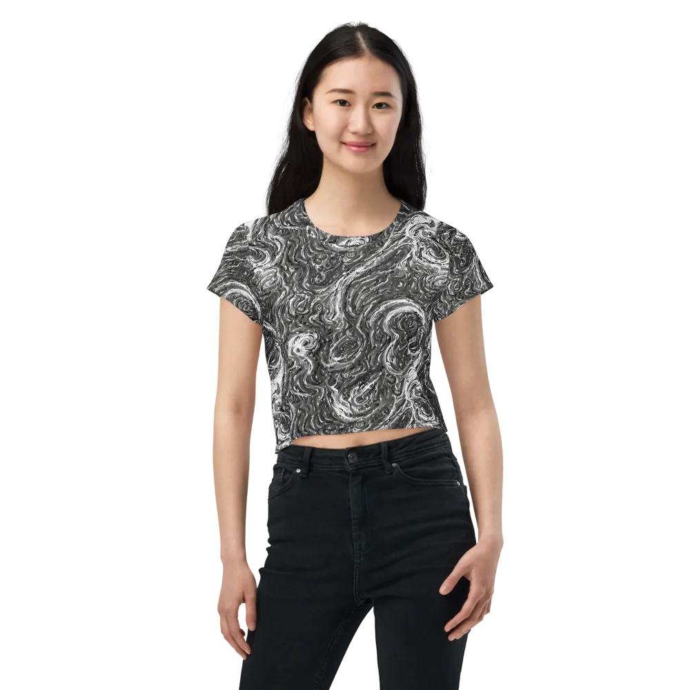 Nebulous Night on Crop Tee — Front