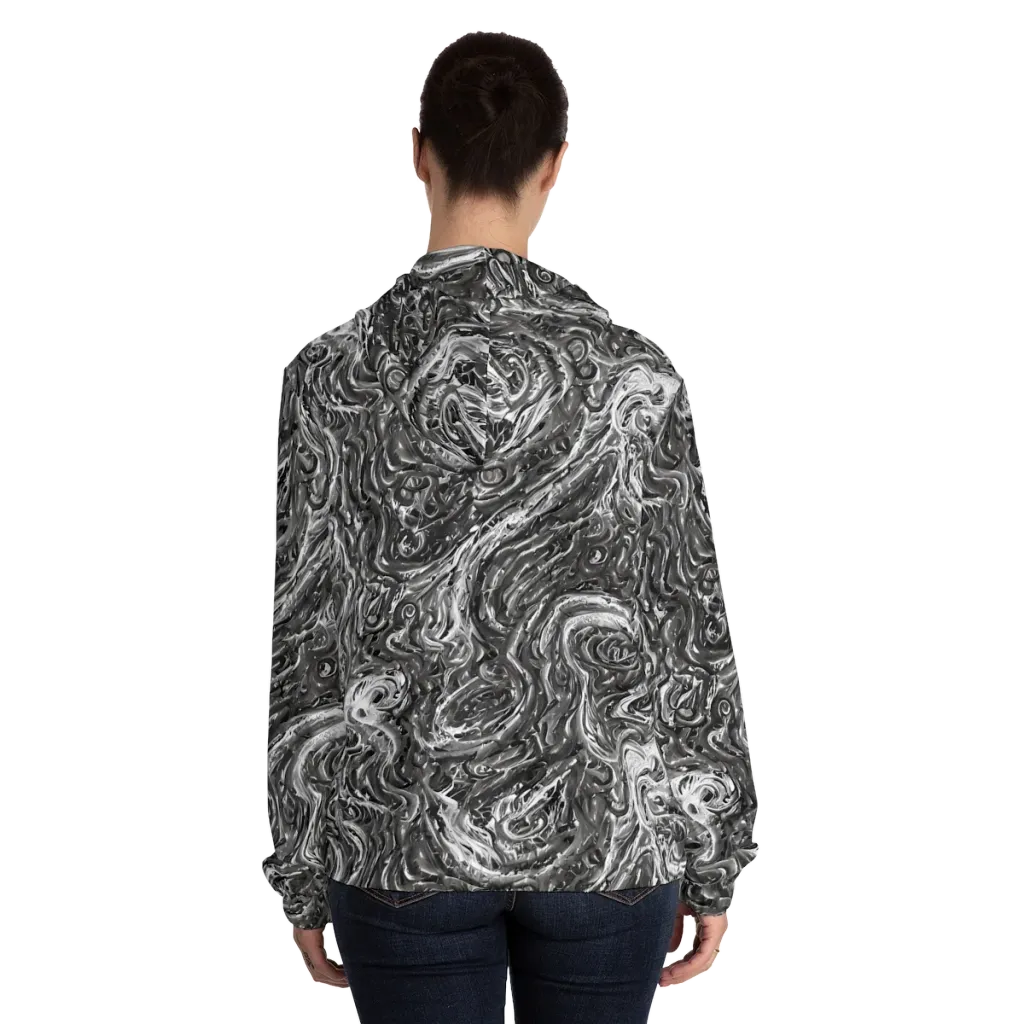 Nebulous Night on Women's Full-Zip Hoodie — Back On Person