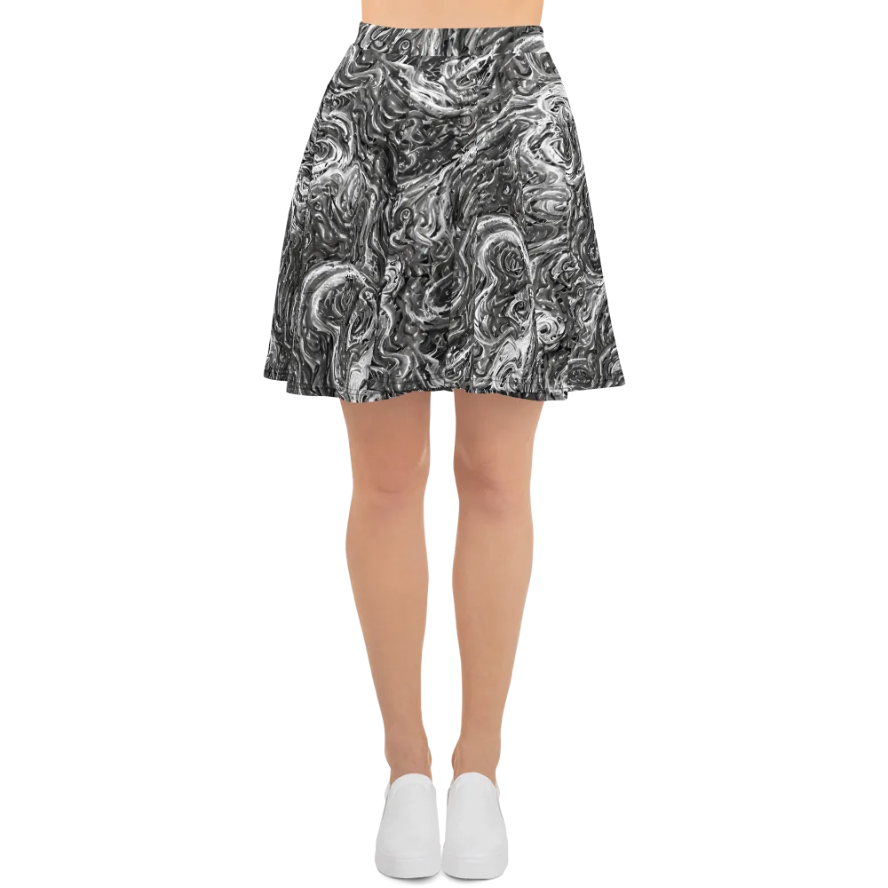 Nebulous Night on Skater Skirt — Front