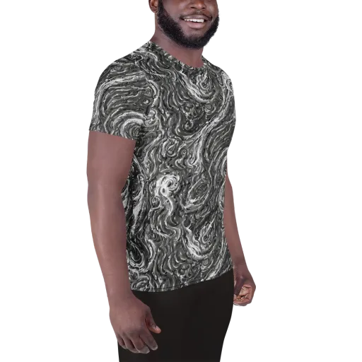 Nebulous Night on a Men's Athletic T-Shirt