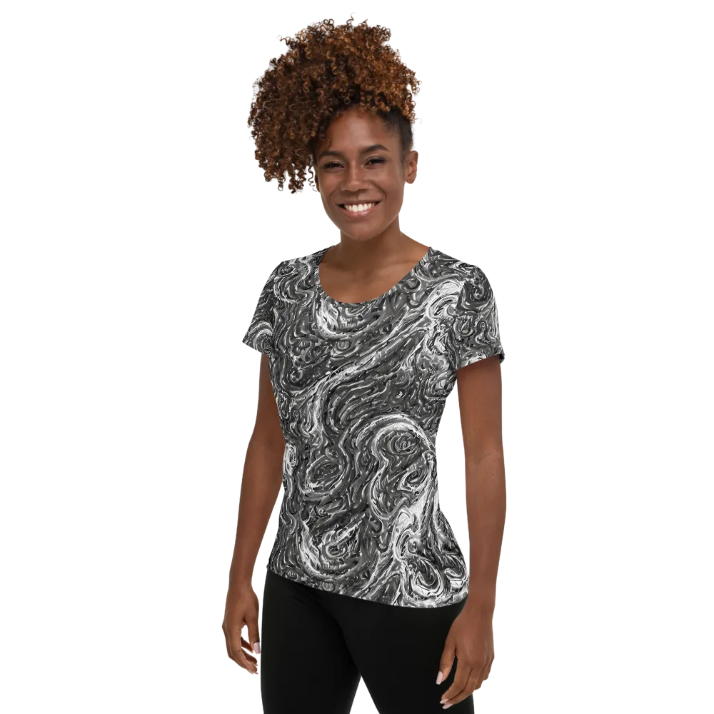 Nebulous Night on Women's Athletic T-Shirt — Left