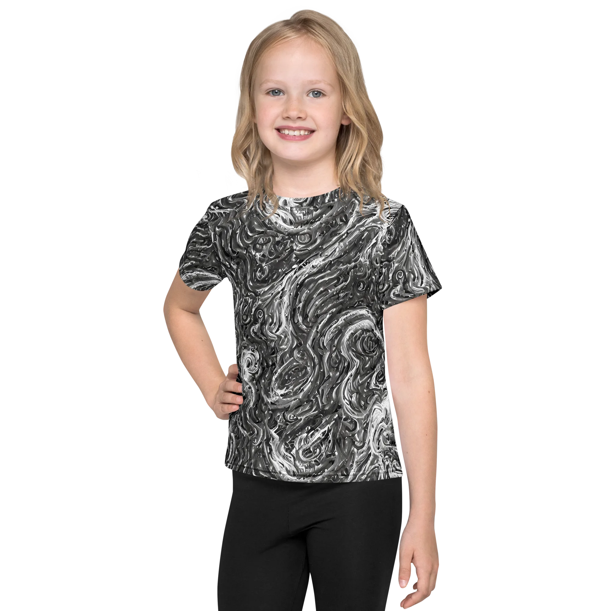 Nebulous Night on Kids Crew Neck T-Shirt — Front