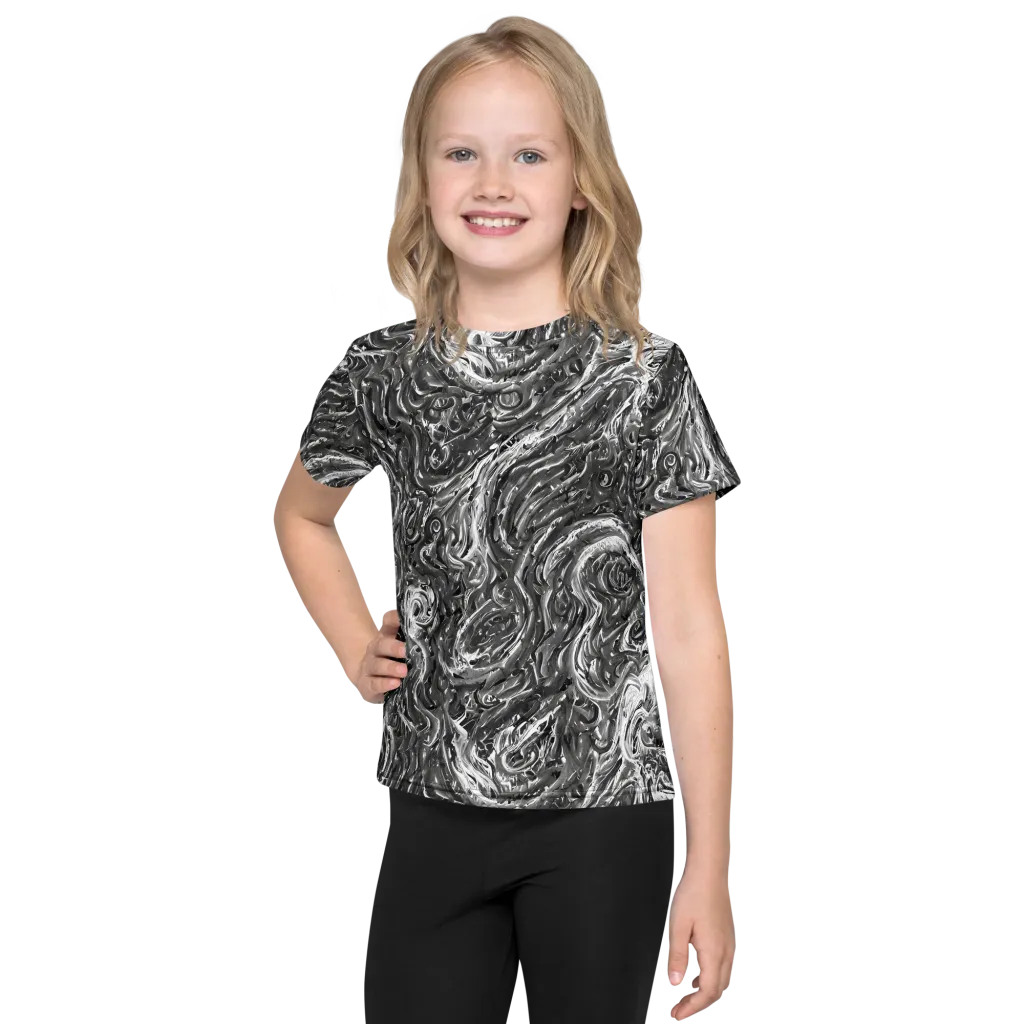 Nebulous Night on Kids Crew Neck T-Shirt — Front