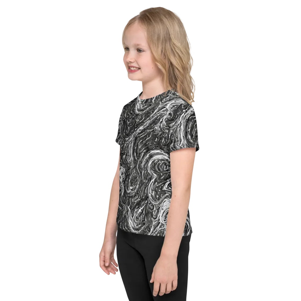 Nebulous Night on Kids Crew Neck T-Shirt — Left