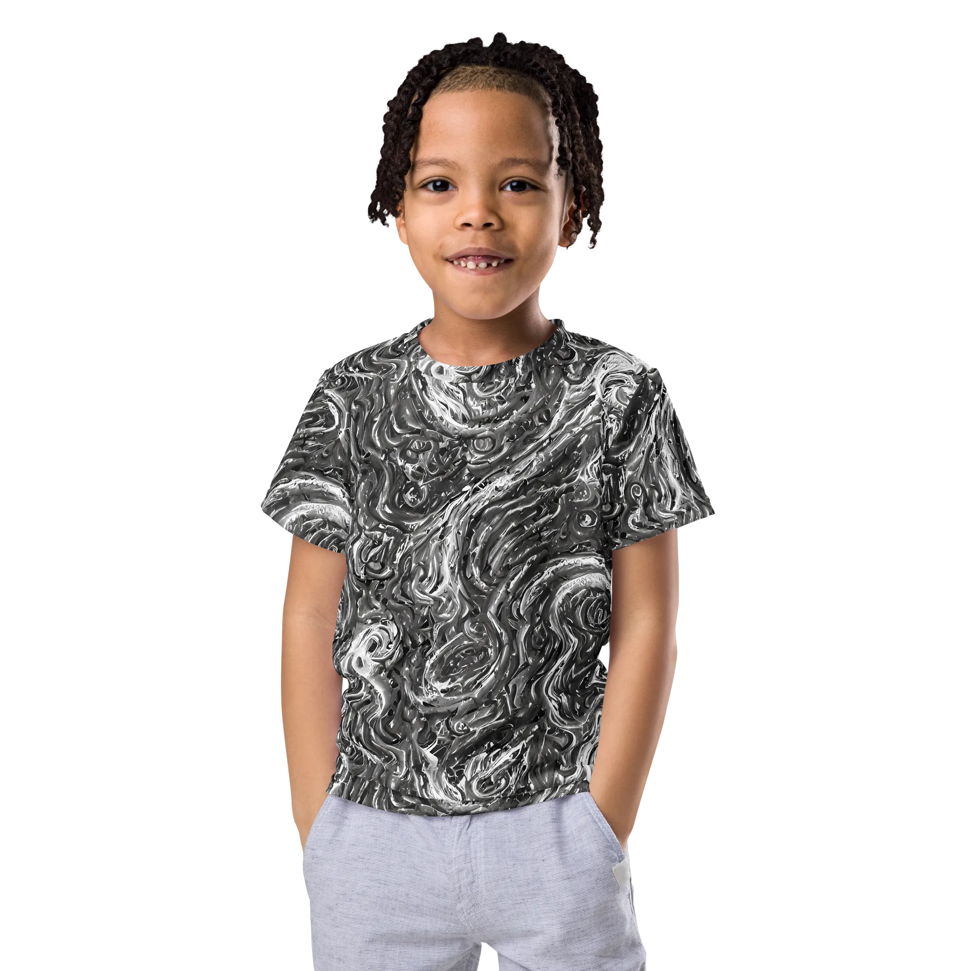 Nebulous Night on Kids Crew Neck T-Shirt — Front