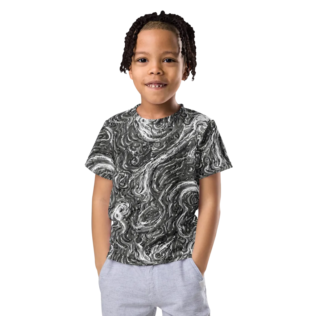 Nebulous Night on Kids Crew Neck T-Shirt — Front