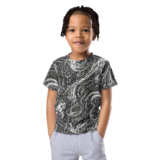 Nebulous Night on a Kids Crew Neck T-Shirt