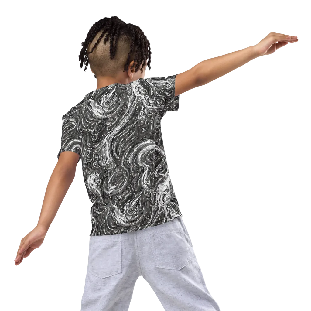 Nebulous Night on Kids Crew Neck T-Shirt — Back