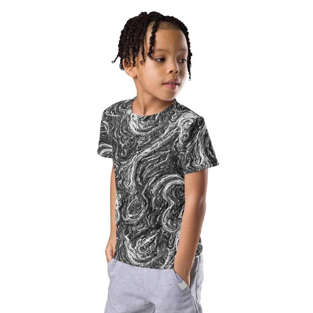 Nebulous Night on Kids Crew Neck T-Shirt — Left Front