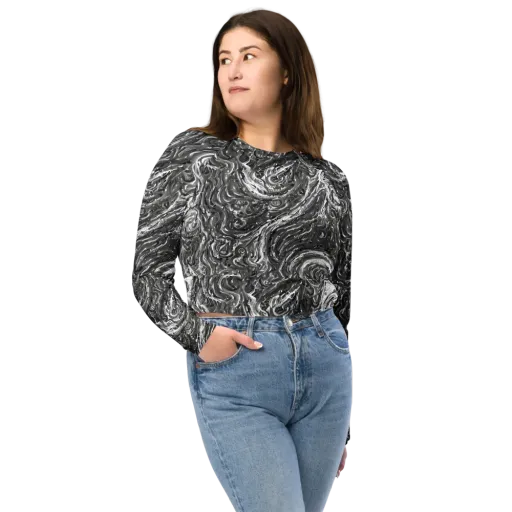 Nebulous Night on a Long Sleeve Crop Top
