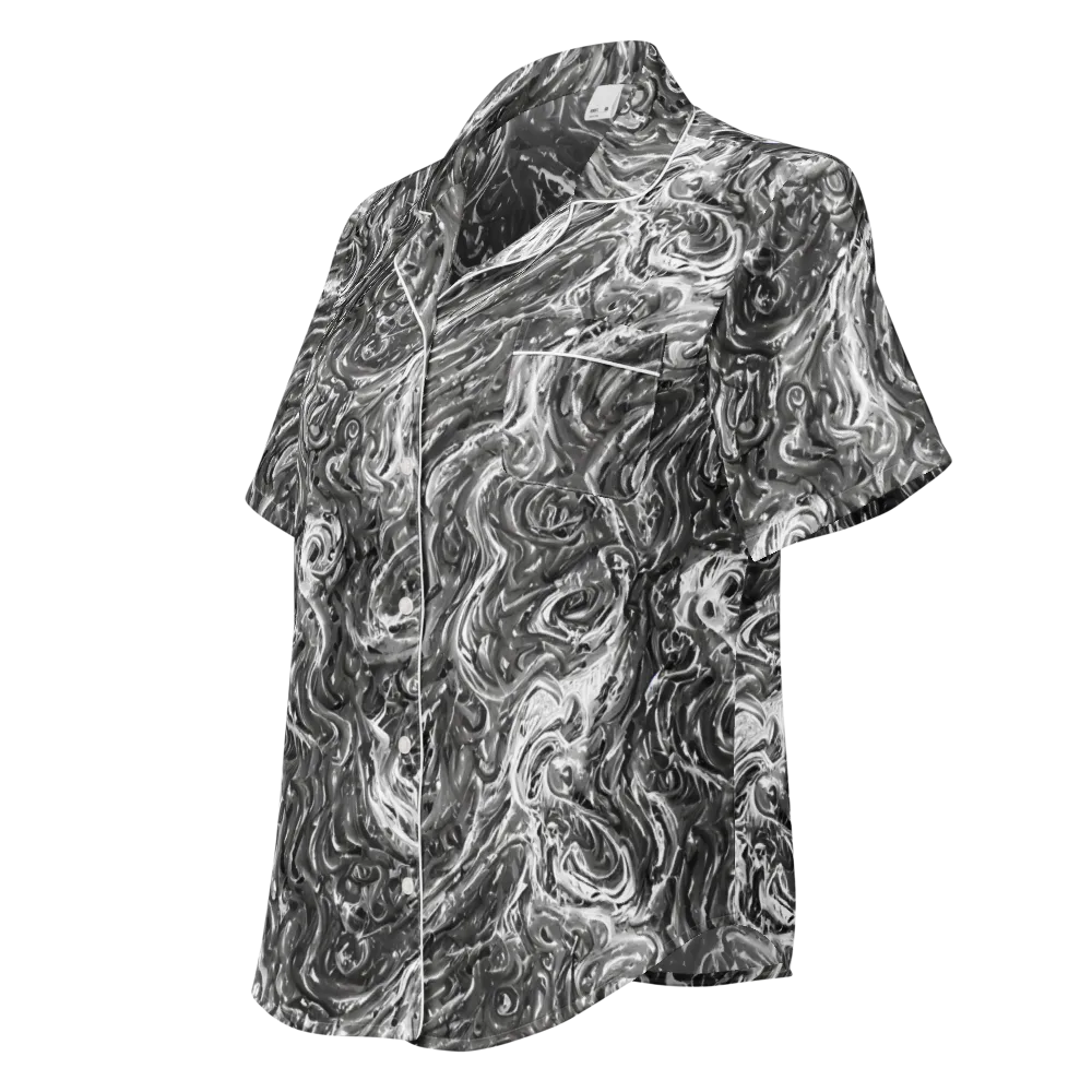 Nebulous Night on Women's Short Sleeve Pajama Top — Left Front