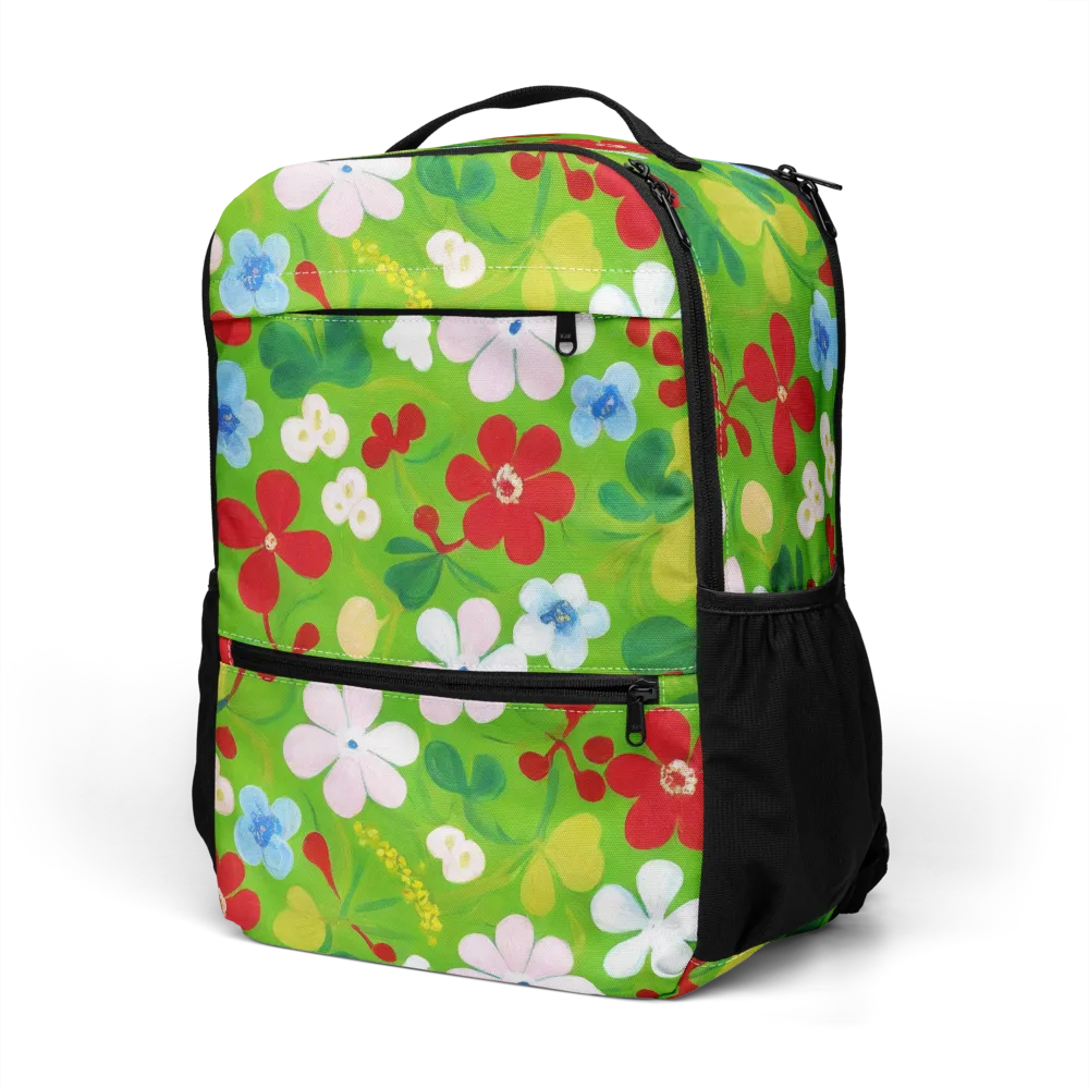 Verdant Gardenia on Utility Backpack — Left Front