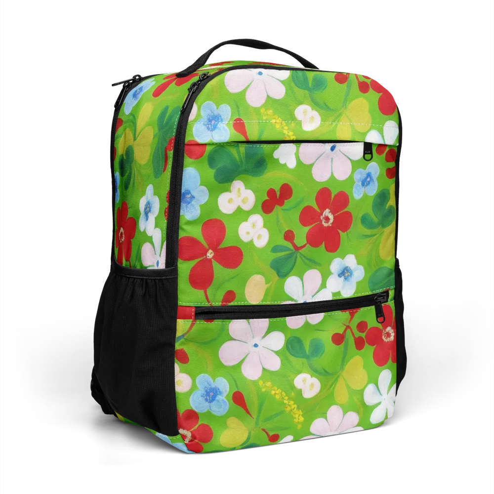 Verdant Gardenia on Utility Backpack — Right Front