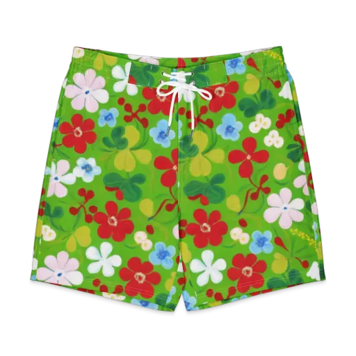 Verdant Gardenia on a Men's Board Shorts