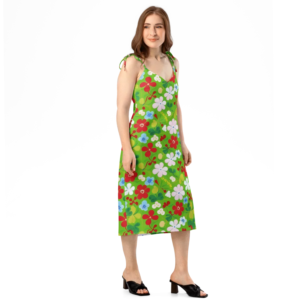 Verdant Gardenia on Slip Dress — Right Front