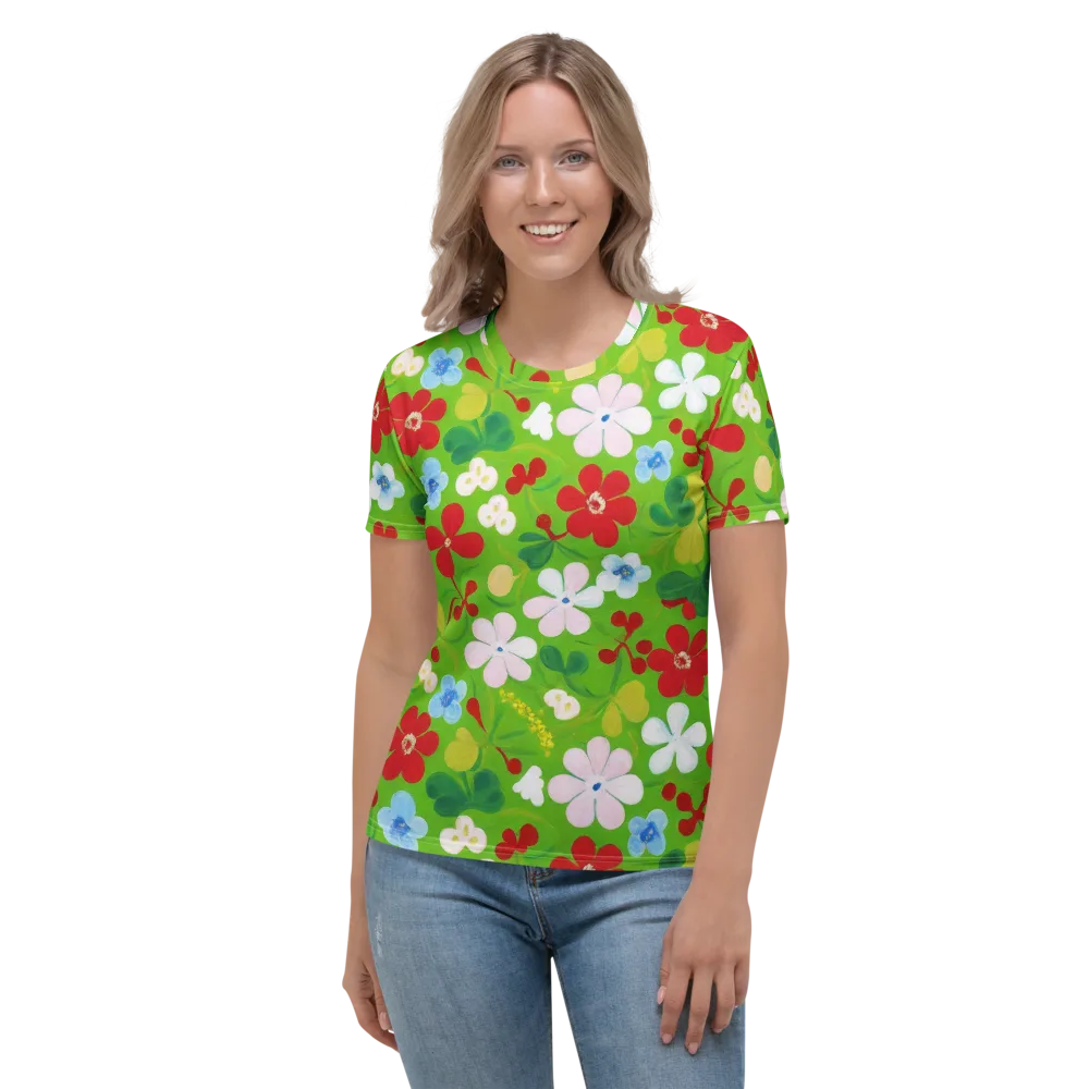 Verdant Gardenia on Women's Crew Neck T-Shirt — Front