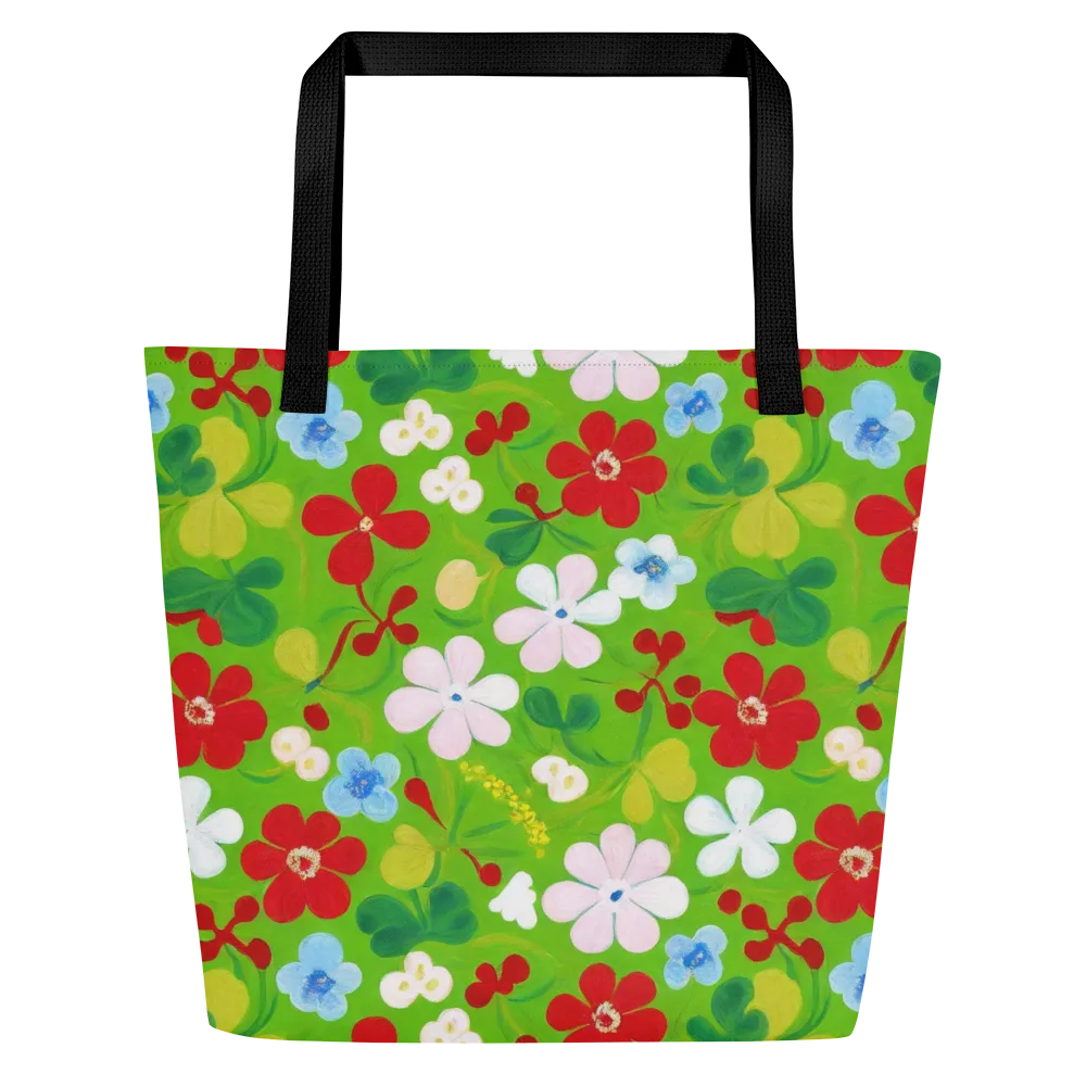 Verdant Gardenia on Large Tote Bag W/ Pocket — Front